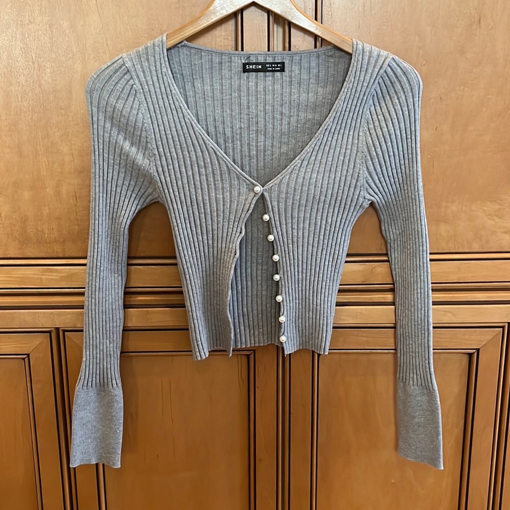Sweater with Pearl Buttons